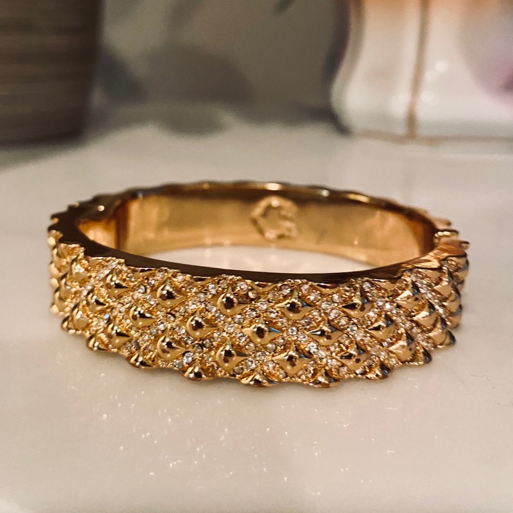 C Wonder gold and pave sparkle bangle